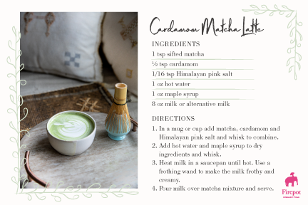 Cardamom Matcha Latte recipe card