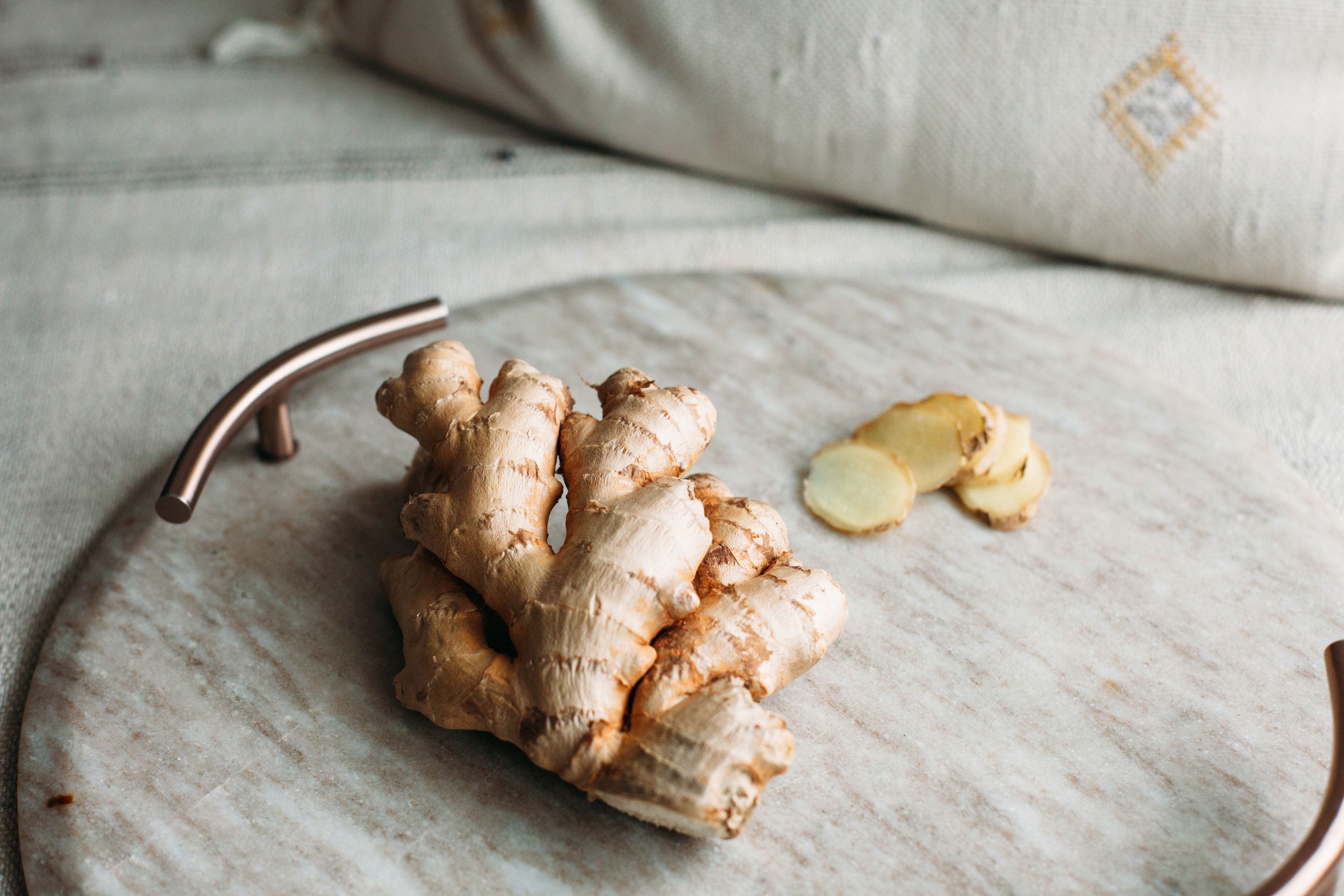 a clump of ginger root